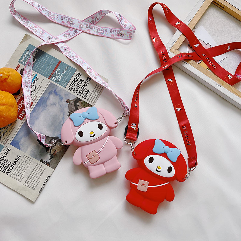 Cute Cartoon Bowknot Girl Silicone Mini Single Shoulder Bag