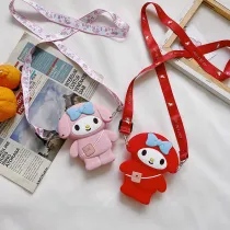 Cute Cartoon Bowknot Girl Silicone Mini Single Shoulder Bag