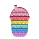 Milk Tea Cup Pop It Fidget Toy Push Pop Bubble Sensory Fidget Toy Stress Relief for Kids & Adult