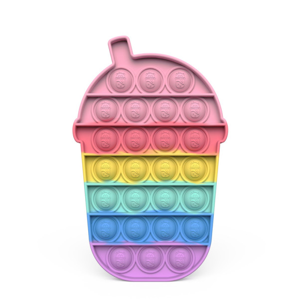 Milk Tea Cup Pop It Fidget Toy Push Pop Bubble Sensory Fidget Toy Stress Relief for Kids & Adult