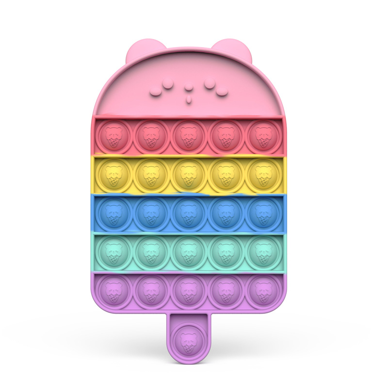 Rainbow Popsicle Ice Lolly Pop It Fidget Toy Push Pop Bubble Sensory Fidget Toy Stress Relief for Kids & Adult