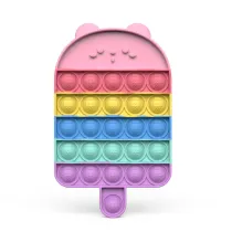 Rainbow Popsicle Ice Lolly Pop It Fidget Toy Push Pop Bubble Sensory Fidget Toy Stress Relief for Kids & Adult