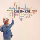 Home Decorative Kid Rainbow Letters Text Classroom Background Stickers Wallpaper