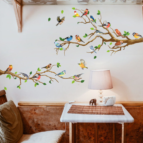 Branch Bird Wall Paste Bedroom Living Room Office Background Wall Sofa Decoration Wall Sticker