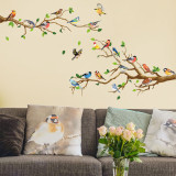 Branch Bird Wall Paste Bedroom Living Room Office Background Wall Sofa Decoration Wall Sticker