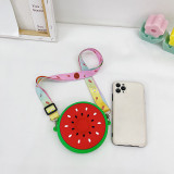 Fruit Red Watermelon Silicone Wallet Shoulder Bag Coin Purse