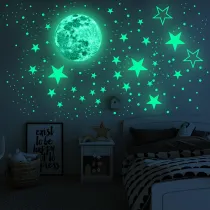 Home Decorative Creative Night Light Star Planet Decorative Wallpaper Bedroom Children's Room Green Fluorescent