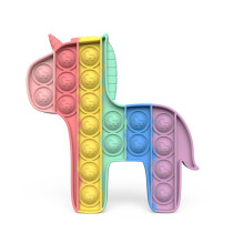 Rainbow Pony Pop It Fidget Toy Push Pop Bubble Sensory Fidget Toy Stress Relief for Kids & Adult