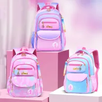 Girl Ombre Pink Purple Students Backpack School Bag