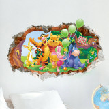 Home Decorative Winnie The Pooh Room Background Wall Sticker Wallpaper