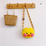 Cute DUDUDUCK Yellow Duck Silicone Coin Purse Single Shoulder Bag