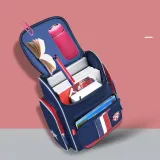 Macthing Color Stripes Primary School Students Schoolbag Waterproof Backpack Bag