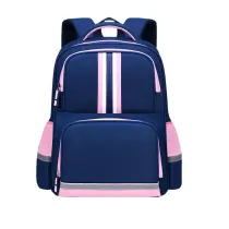 Stripes Students Waterproof Primary Schoolbag Canvas Backpack Bag