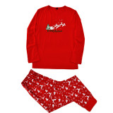 Christmas Family Matching Pajamas Red Elk Letters Tops and Deer Pants Family Pajamas Sets