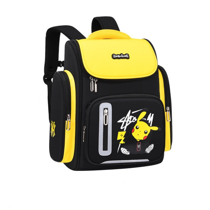 Cartoon Pikachu Students Waterproof Schoolbag Canvas Backpack Bag