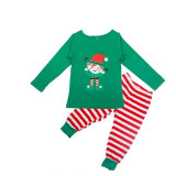 Plus Size Christmas Family Matching Pajamas Sets Green Stop Elfing Around Top and Red Stripes Pants