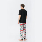 Christmas Family Matching Pajamas Slogan Deer T-shirt Top and Multielement Pants Sets