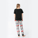 Christmas Family Matching Pajamas Slogan Deer T-shirt Top and Multielement Pants Sets