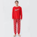 Christmas Family Matching Pajamas Red Elk Letters Tops and Deer Pants Family Pajamas Sets