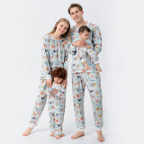 Christmas Family Matching Sleepwear Pajamas Sets Full Fox Snowman And House Pattern Sets