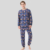 Christmas Family Matching Sleepwear Pajamas Sets Navy Deer Santa Snowflake Family Pajamas