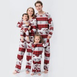 Christmas Family Matching Sleepwear Pajamas Sets Red Plaids Deers Bears Family Pajamas