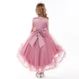 Girl Tutu Flowers Sequins Bowknot Trailing Gown Dresses