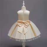 Toddler Girl Embroidered Jewelry Flower Tutu Bowknot Party Gown Dresses