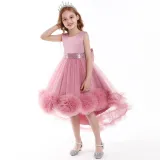 Girl Tutu Flowers Sequins Bowknot Trailing Gown Dresses