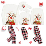 KidsHoo Exclusive Design Christmas Family Matching Sleepwear Pajamas Sets Christmas Deer Gift Top and Plaids Pants With Dog Cloth