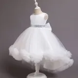 Girl Tutu Flowers Sequins Bowknot Trailing Gown Dresses