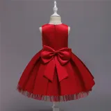 Toddler Girl Embroidered Jewelry Flower Tutu Bowknot Party Gown Dresses