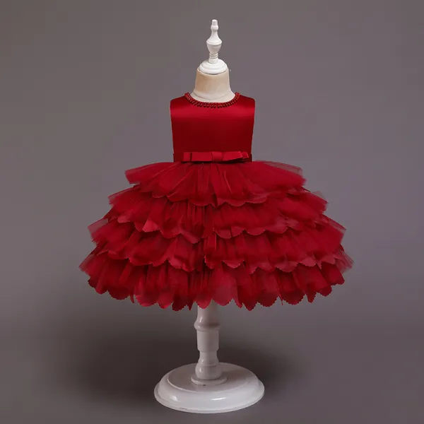 Baby Toddler Girl Tutu Four Layers Princess Sleeveless Dresses Birthday Party Gown Dress