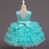 Baby Toddler Girl Tutu Four Layers Princess Sleeveless Dresses Birthday Party Gown Dress