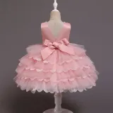 Baby Toddler Girl Tutu Four Layers Princess Sleeveless Dresses Birthday Party Gown Dress
