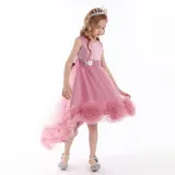 Girl Tutu Flowers Sequins Bowknot Trailing Gown Dresses