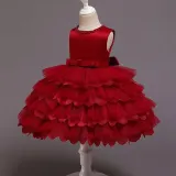 Baby Toddler Girl Tutu Four Layers Princess Sleeveless Dresses Birthday Party Gown Dress