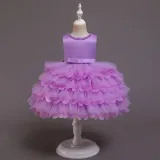 Baby Toddler Girl Tutu Four Layers Princess Sleeveless Dresses Birthday Party Gown Dress
