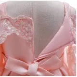 Girl Lace Flower Off The Shoulder Hollowed-Out Princess Gown Dresses