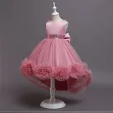 Girl Tutu Flowers Sequins Bowknot Trailing Gown Dresses