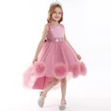 Girl Tutu Flowers Sequins Bowknot Trailing Gown Dresses