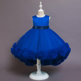 Girl Tutu Flowers Sequins Bowknot Trailing Gown Dresses