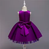 Toddler Girl Embroidered Jewelry Flower Tutu Bowknot Party Gown Dresses
