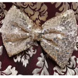 Toddler Girl Gold Embroidery Flowers Sequins Bowknot Backless Tutu Gown Dress
