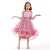 Girl Tutu Flowers Sequins Bowknot Trailing Gown Dresses