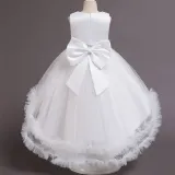 Girl Tutu Flowers Sequins Bowknot Trailing Gown Dresses