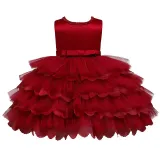 Baby Toddler Girl Tutu Four Layers Princess Sleeveless Dresses Birthday Party Gown Dress