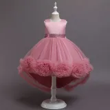 Girl Tutu Flowers Sequins Bowknot Trailing Gown Dresses