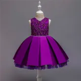 Toddler Girl Embroidered Jewelry Flower Tutu Bowknot Party Gown Dresses