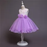 Girl Pearls Tutu Floral Embroidered Bowknot Tutu Gown Dresses